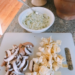 ricotta:pesto and toppings