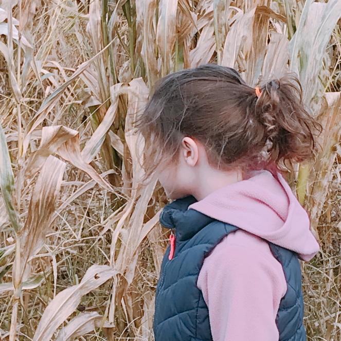 Nina checking out the corn maze